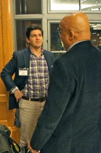 Panelist Ryan Ziegler, Partner at Edison Ventures, exchanges with audience-member D.K. Smith, Managing Director of the Brooklyn Innovation Center
