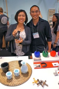 "bhold design" exhibiting 3DP, end-use printed, high-design products at its NY NOW dispaly: Susan & Eric Taing. 